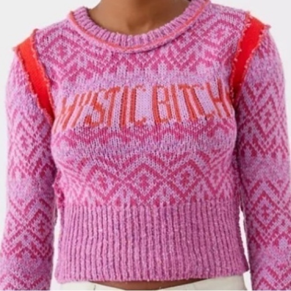 BDG Mystic B!tch Urban Outfitters Noah Crew Neck Knit Cozy Comfy Novelty Sweater